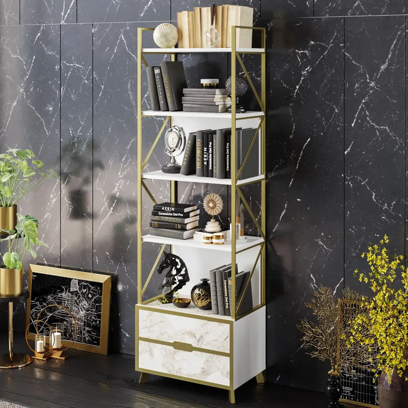 Bibliotecă Frida 60 Cm, Alb, 59x35x191 cm - Alb