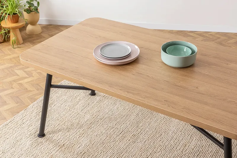 Masă dining Nala 90, Natur, 160x75x90 cm - Natural