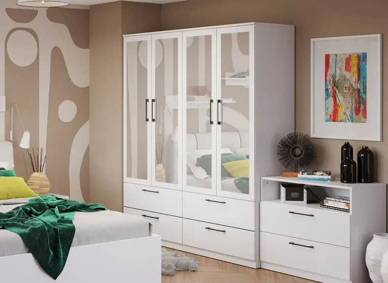 Dulap Snow Alb - C164/06 cu oglinda — imaginea 3