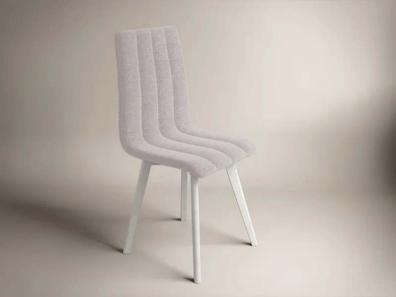 Scaun Karma Tapitat Gri Deschis Alb
