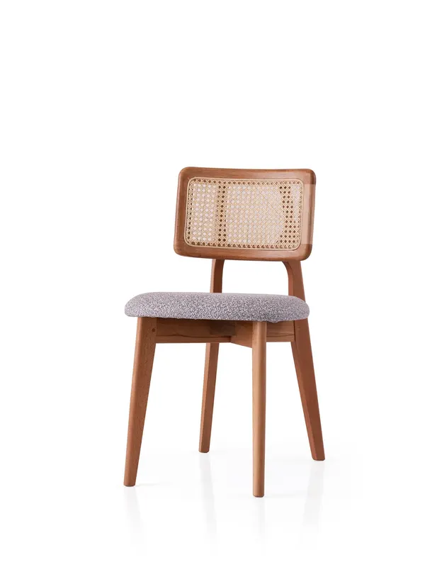 Scaun Punto - 4451, Stejar - Gri deschis, 43x47x80 cm - Stejar - Gri