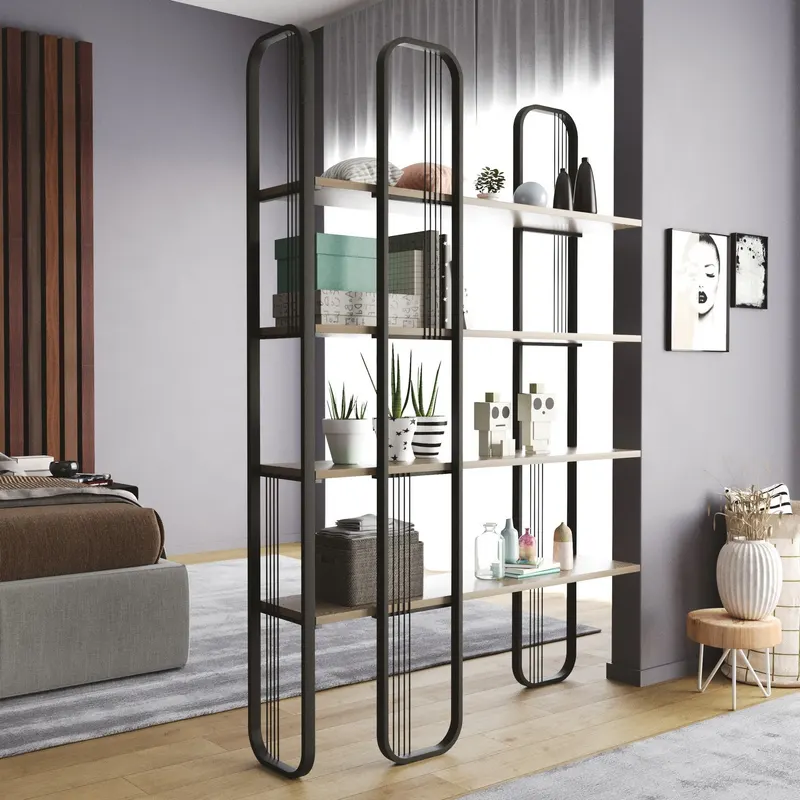 Bibliotecă Sierra, Negru, 124x26x182 cm - Negru