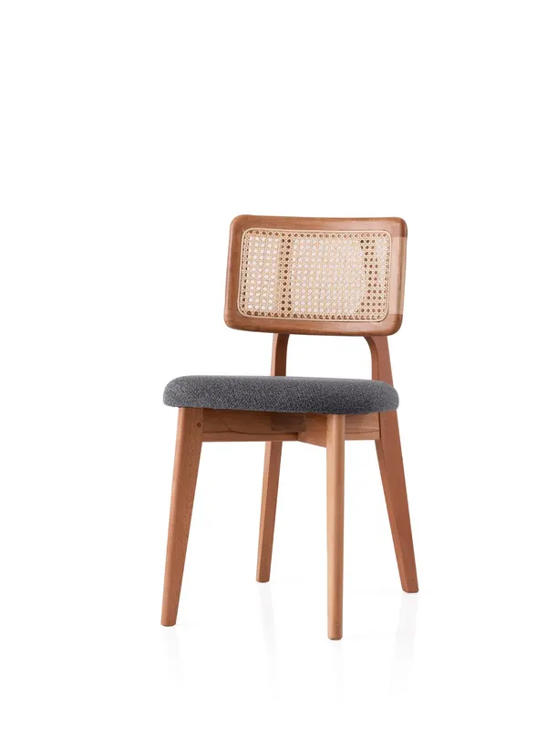 Scaun Punto - 4452, Stejar - Gri închis, 43x47x80 cm - Stejar - Gri