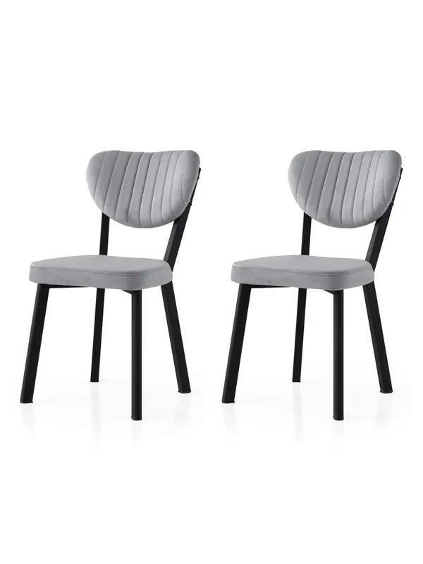 Set 2 scaune Beta - 851 V2, Negru - Ice blue, 46x54x86 cm - Negru - Albastru