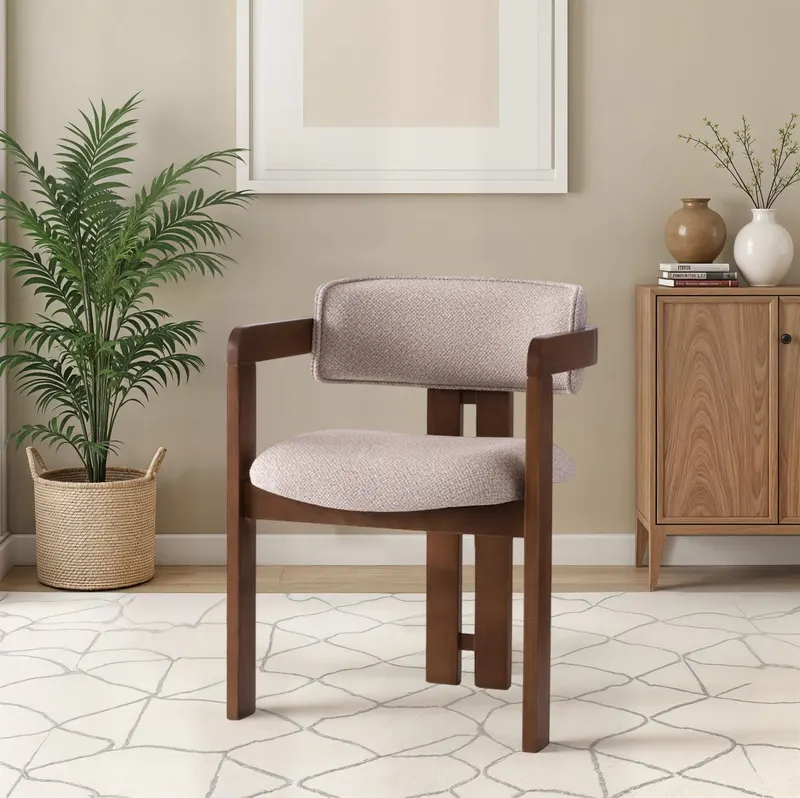 Scaun Cozy - 048, Nuc - Crem, 57x44x76 cm - Nuc - Crem