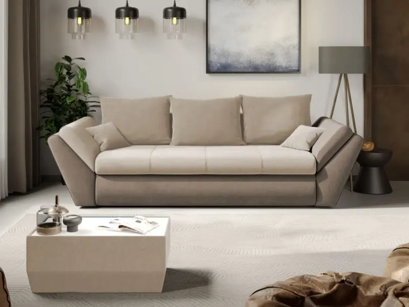 Canapea Extensibila Rawa Crem / Cappuccino — imaginea 2