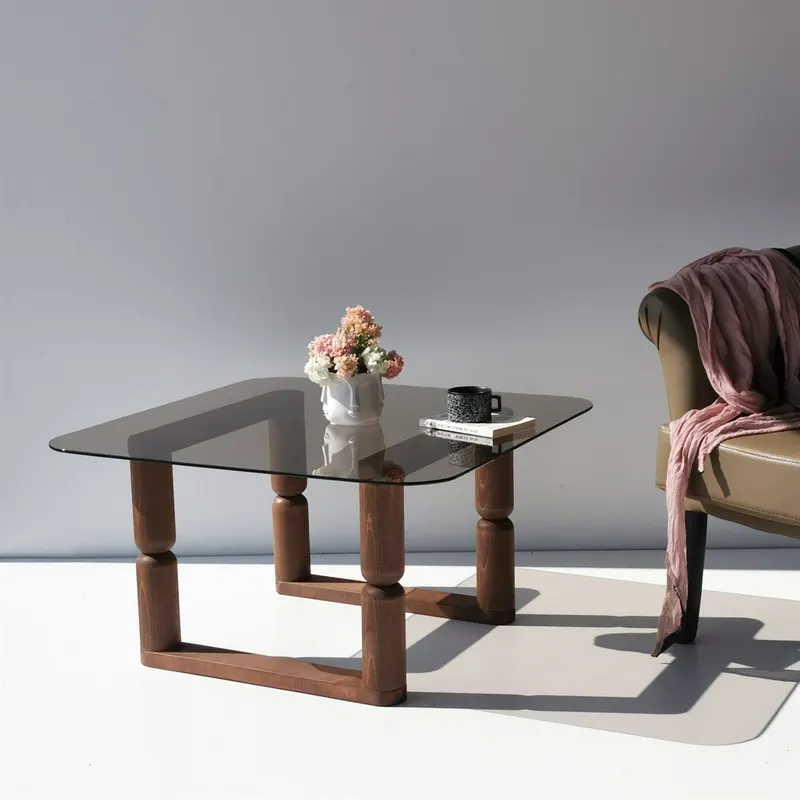 Măsuță de cafea Stoa, Bronze, 80x80x42 cm - Bronz