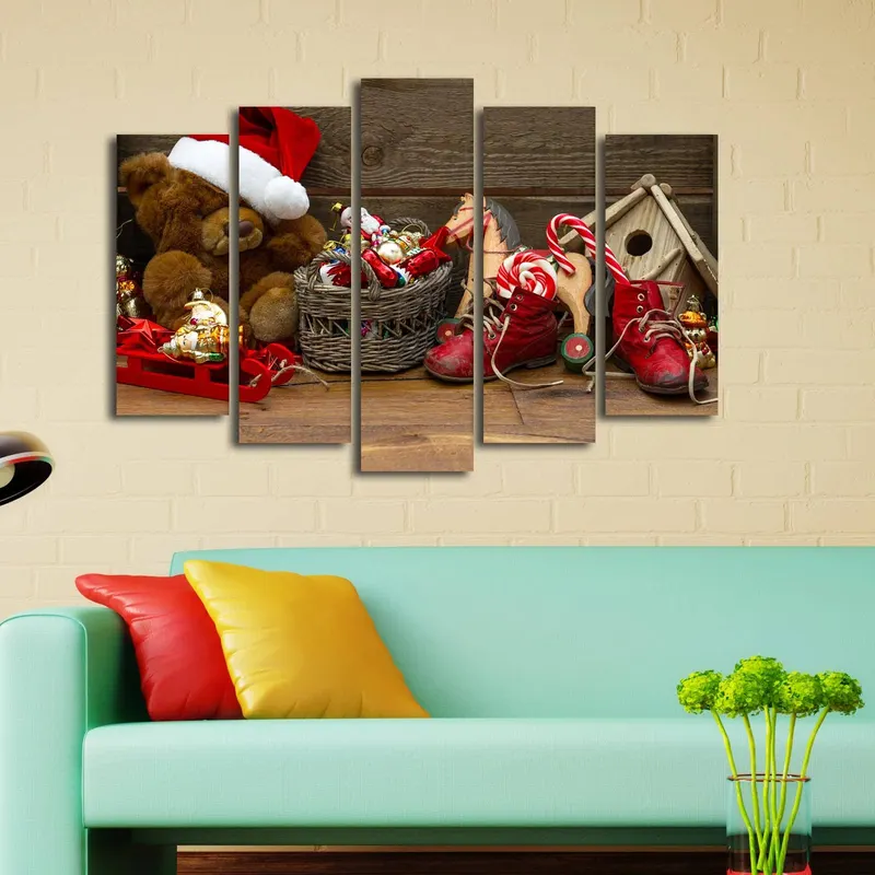 Tablou canvas 5 bucăți 5PATNOEL-1, Multicolor, 105x70x3 cm - Multicolor