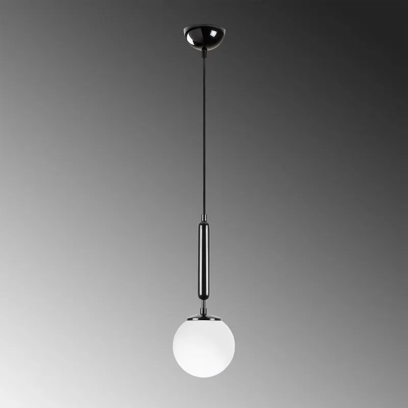 Lustră King - 11450, Negru - Alb, Ø15x139 cm - Negru - Alb