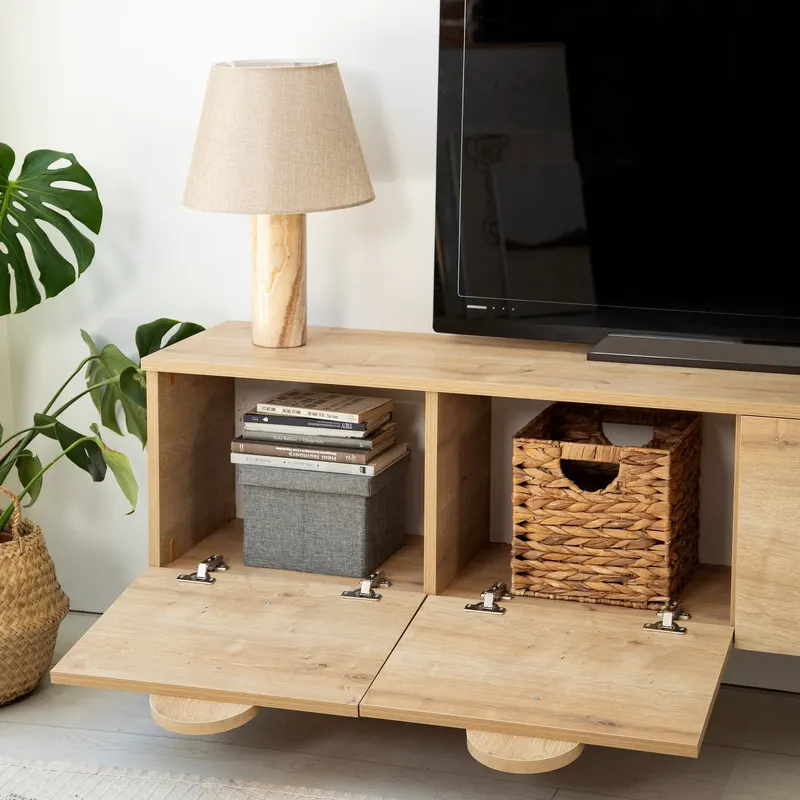 Comodă TV New Line -Sapphire Oak, Stejar, 180x35x35 cm - Albastru - Stejar
