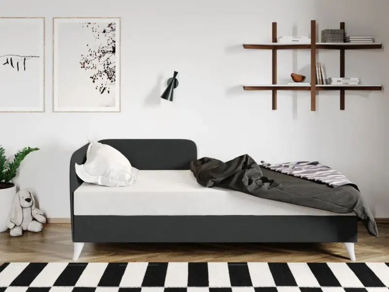 Lichidare Divan colt dreapta tapitat Gri Inchis Soft Rabatabil — imaginea 3