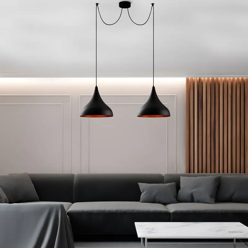 Lustră Berceste - N-1392, Negru, Ø131x127 cm - Negru