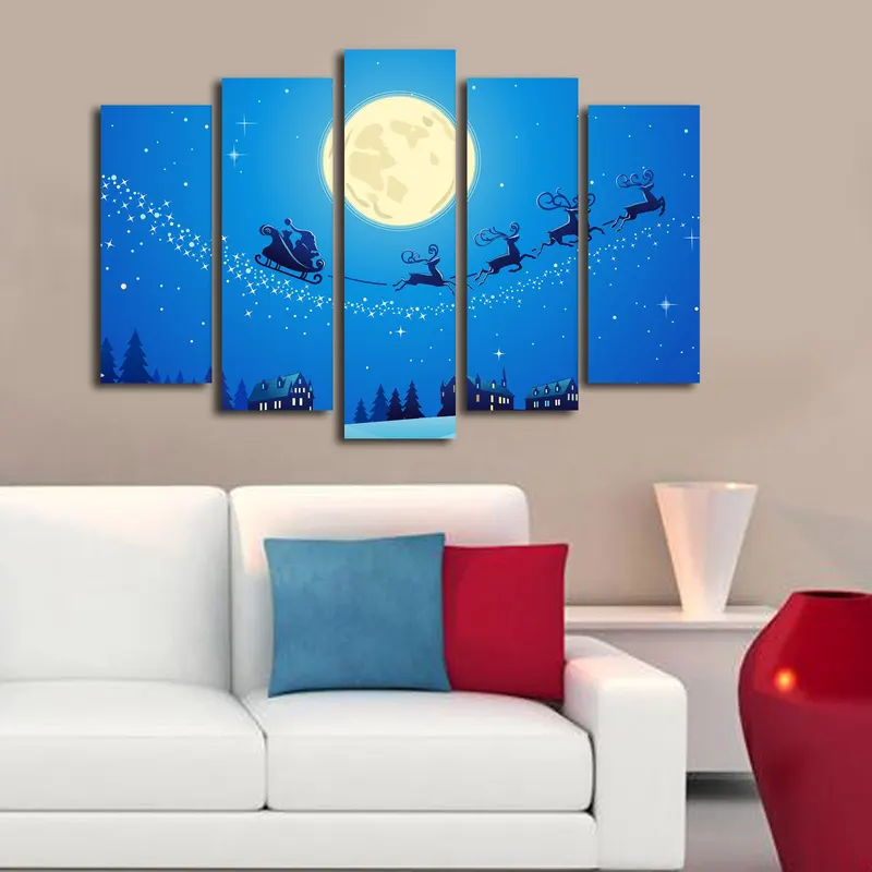 Tablou canvas 5 bucăți 5PATNOEL-2, Multicolor, 105x70x3 cm - Multicolor