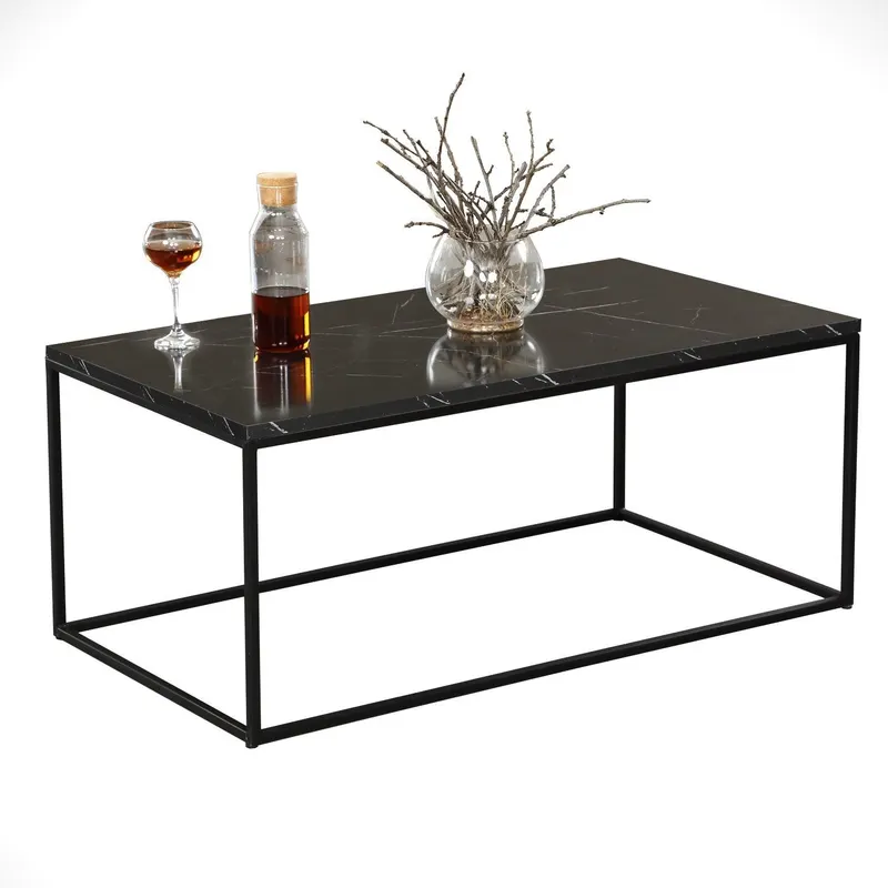 Măsuță de cafea Cosco - Royal, Negru - Alb, 95x55x43 cm - Negru - Alb