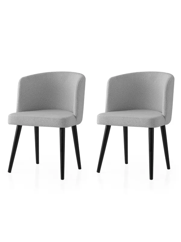 Set 2 scaune Soft - 4101 V2, Negru - Gri, 57x57x81 cm - Negru - Gri