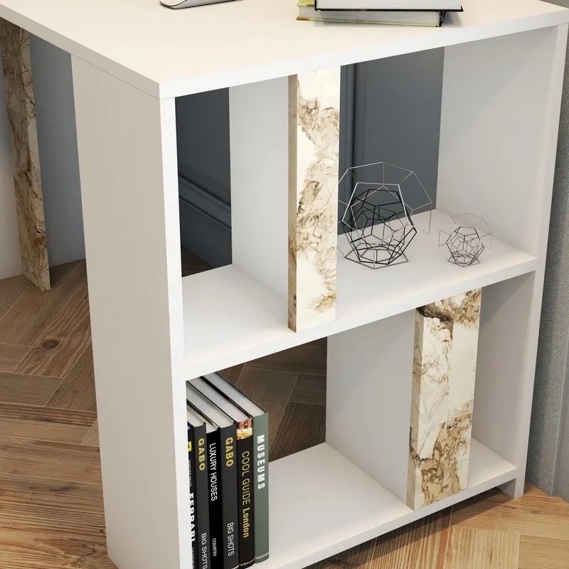 Birou Lima Marble, Alb, 120x60x75 cm - Alb