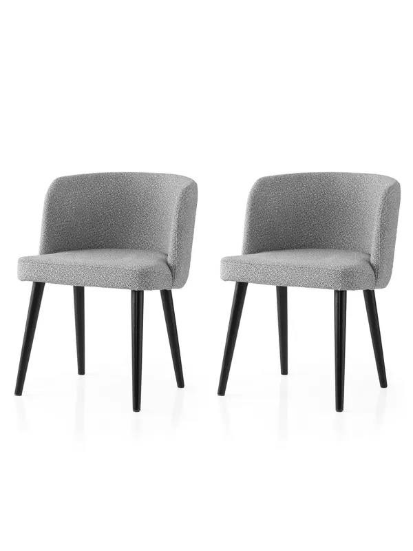 Set 2 scaune Soft - 4112 V2, Negru - Gri deschis, 57x57x81 cm - Negru - Gri