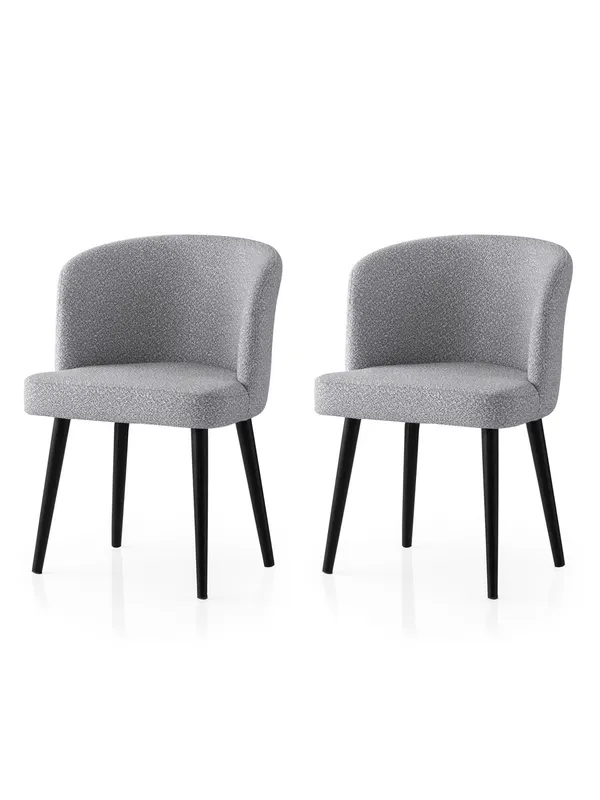 Set 2 scaune Soft - 4115 V2, Negru - Gri deschis, 57x57x81 cm - Negru - Gri