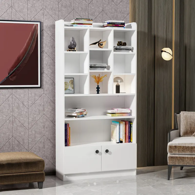Bibliotecă Tokyo, Alb, 90x30x180 cm - Alb