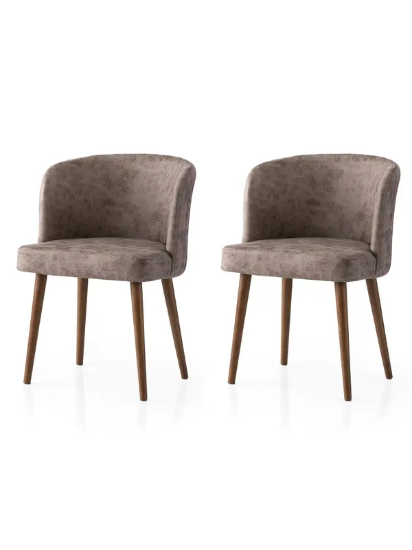 Set 2 scaune Zen - 4236 V2, Nuc - Mink, 57x57x81 cm - Nuc - Bej