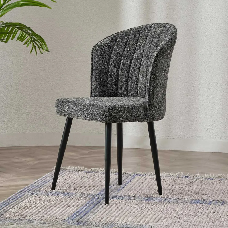 Set 2 scaune Rubi, Antracit - Negru, 52x42x85 cm - Antracit - Negru