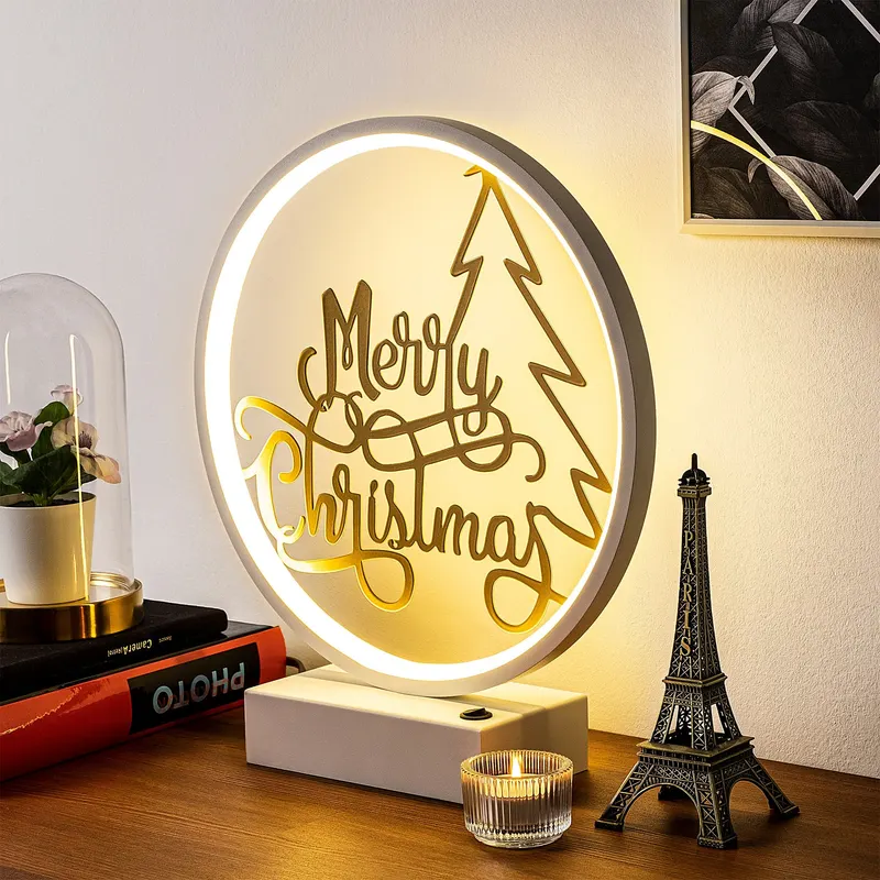 Veioză XMAS10, Alb - Auriu, Ø30x35 cm - Alb - Auriu