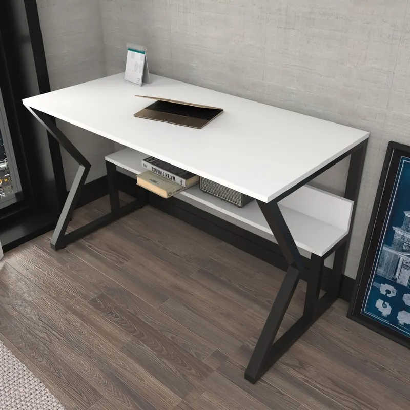Birou Wake, Negru - Alb, 120x60x73 cm - Negru - Alb