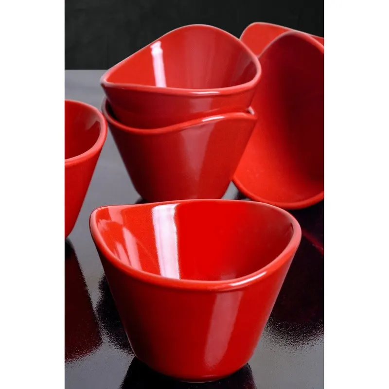 Set boluri ceramice Tigela, 6 Piese, Roșu, 11x8x8 cm - Rosu