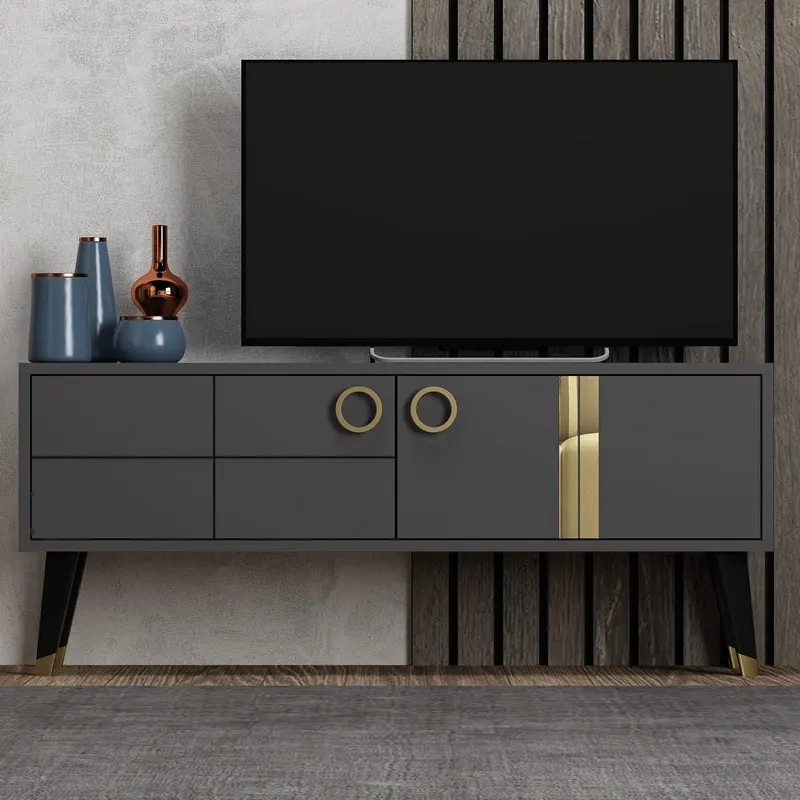 Comoda TV Eagle - Anthracite, Gri, 50x30x120 cm - Gri