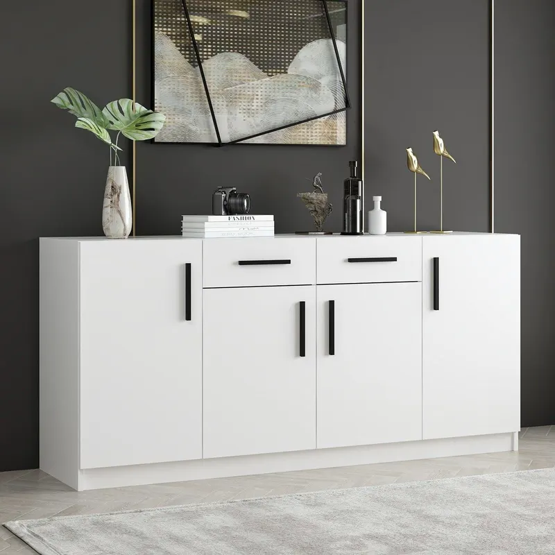 Consolă Kale - White, Alb, 180x85x47 cm - Alb