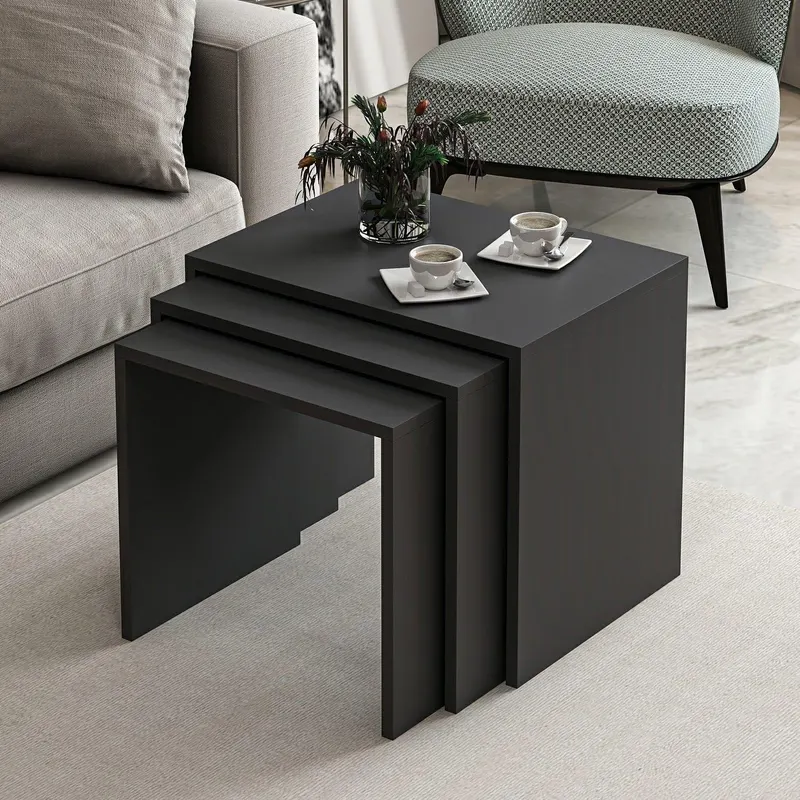 Masuta de Cafea Alya - Anthracite, Gri, 55x47x40 cm - Gri
