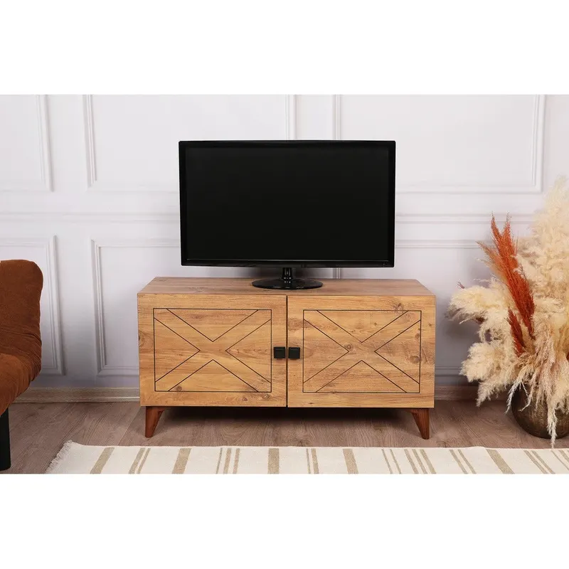 Comoda TV Roza, Lemn, Natural, 100x54x35 cm - Multicolor