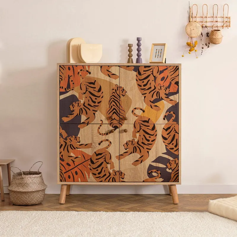 Comoda Multilux, 95x111x36 cm - Portocaliu