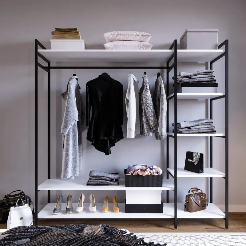 Suport Umerase cu rafturi Trend Saga L615, Alb, 40x180x180 cm - Alb