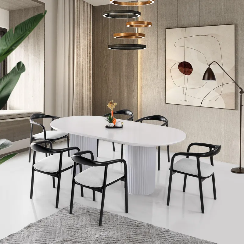 Masă Lux MDF Oslo , Alb, 200x77x100 cm - Alb