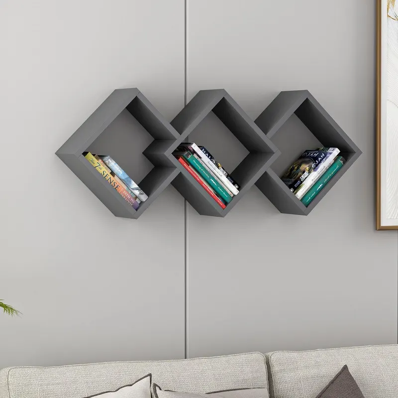 Raft de perete Galaxy Wall Shelf, Gri, 102x42x20 cm - Gri