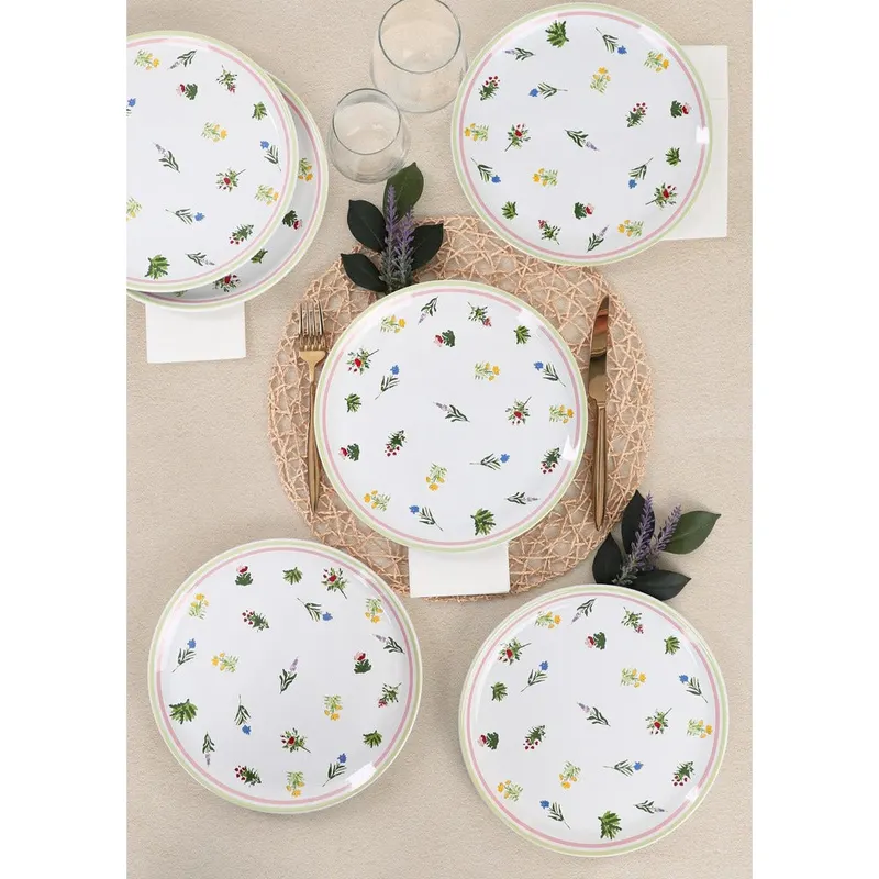Set 6 Farfurii Holiday Ceramica, Alb, 25 cm - Alb