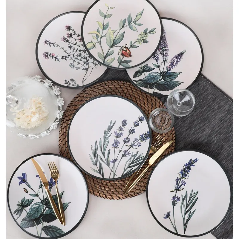 Set 6 Farfurii Cosanzeana, Ceramica, Alb, 25 cm - Alb