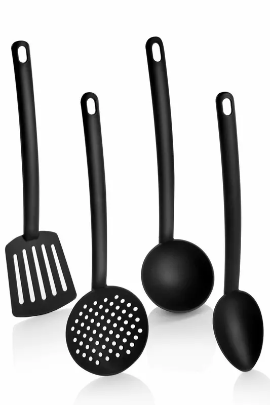Set de ustensile de bucătărie, Negru, 34x5x34 cm - Negru