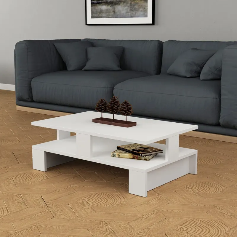 Masuta de cafea Mansu Sufragerie, 80x28x50 cm - Alb