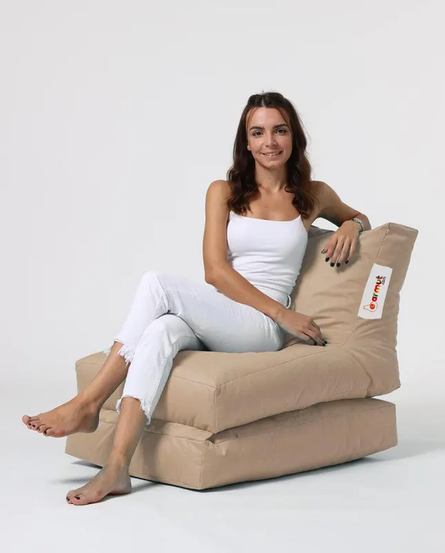 Fotoliu Puf Extensibil, Garden Bean Bag Large, 55x40x40 cm - Maro