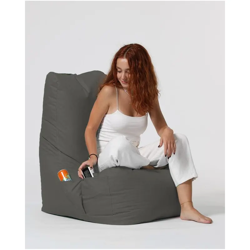 Fotoliu Puf tip Para Gradina, Garden Bean Bag Lounge, 60x90x35 cm - Gri deschis