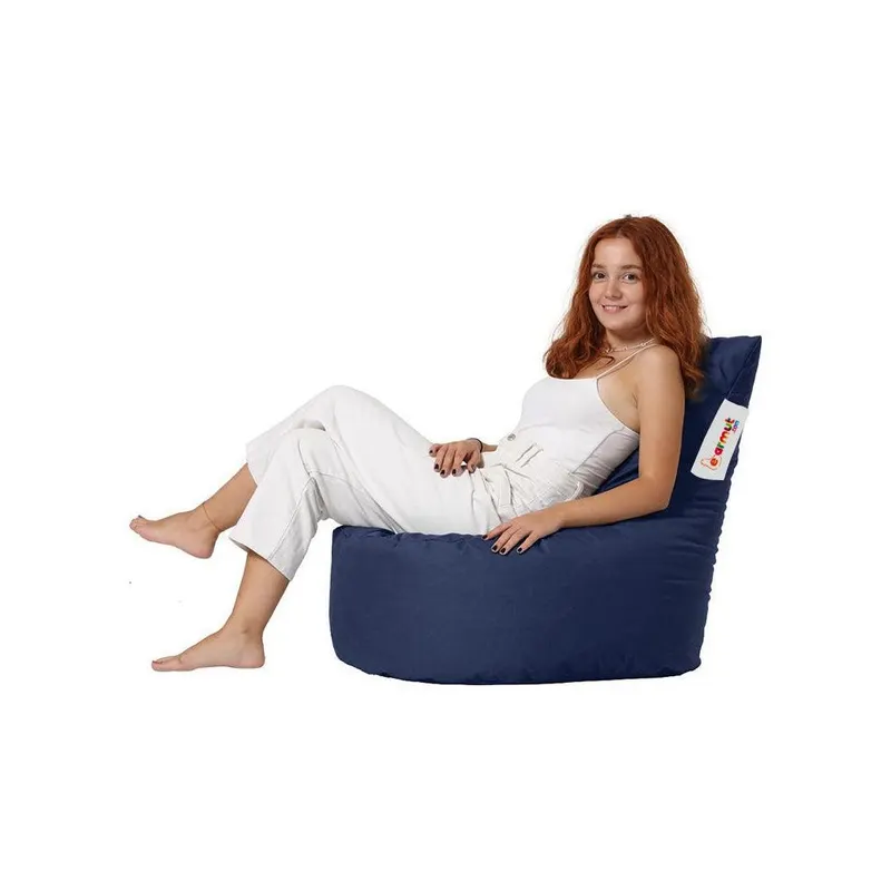 Fotoliu Puf tip Sac pentru Copii, Garden Bean Bag, 70x70x35 cm - Albastru inchis