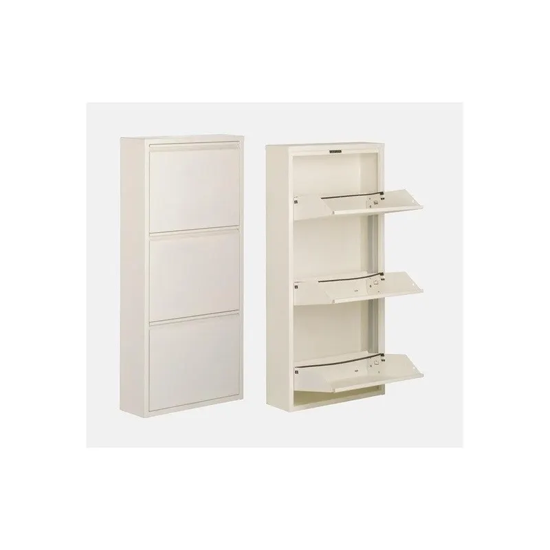 Pantofar Miko, 3 compartimente, 50x103x15 cm - Alb