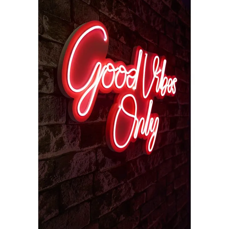 Lampa Neon Good Vibes Only 2, 37x62 cm - Roșu