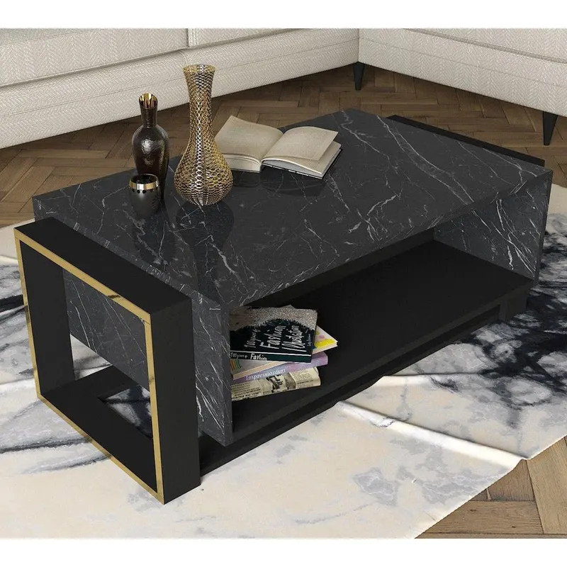 Masuta de cafea Minotaur, Negru, 107x41x60 cm - Negru