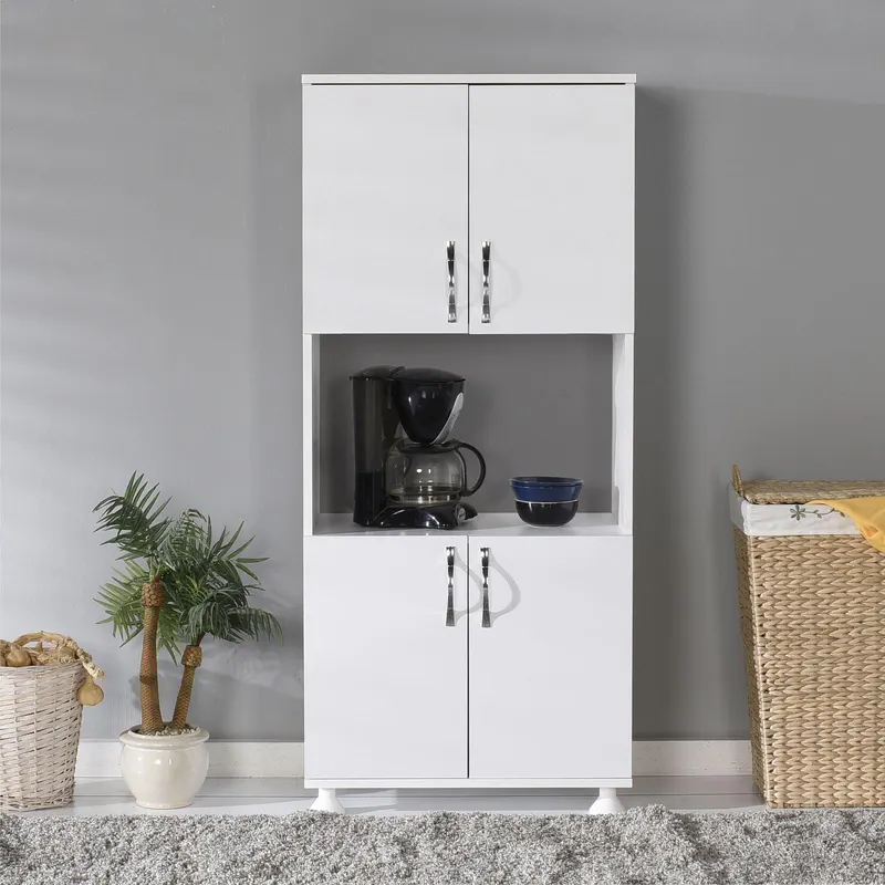 Dulap A2624 Home Collection® Diamond, Multifunctional, 4 usi, 1 raft, Alb, 56x161x32 cm - Alb
