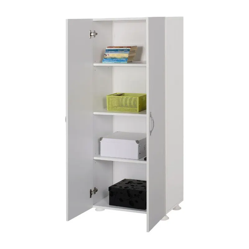 Dulap Multifunctional A2604 Home Collection® Diamond, 2 Usi, 4 rafturi, Alb, 60x140x32 cm - Alb