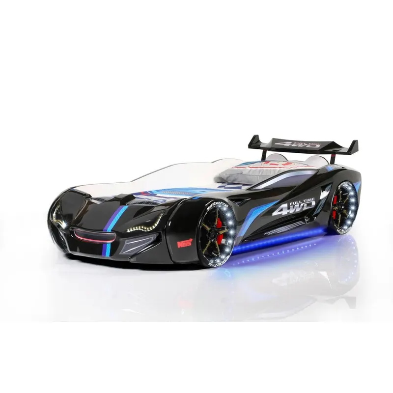 Pat masinuta Knight Rider, Negru, 235x60x130 cm - Negru