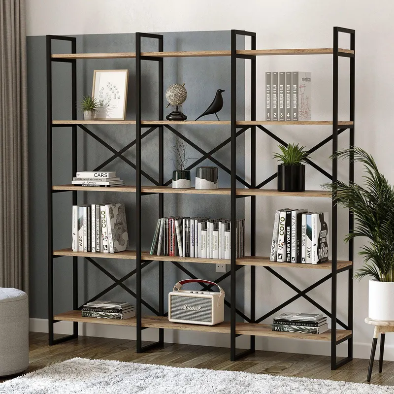 Biblioteca Cello rafturile XL cadru metal, Crem, 170x175x30 cm - Bej